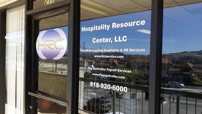 hospitality resource center vinyl sign